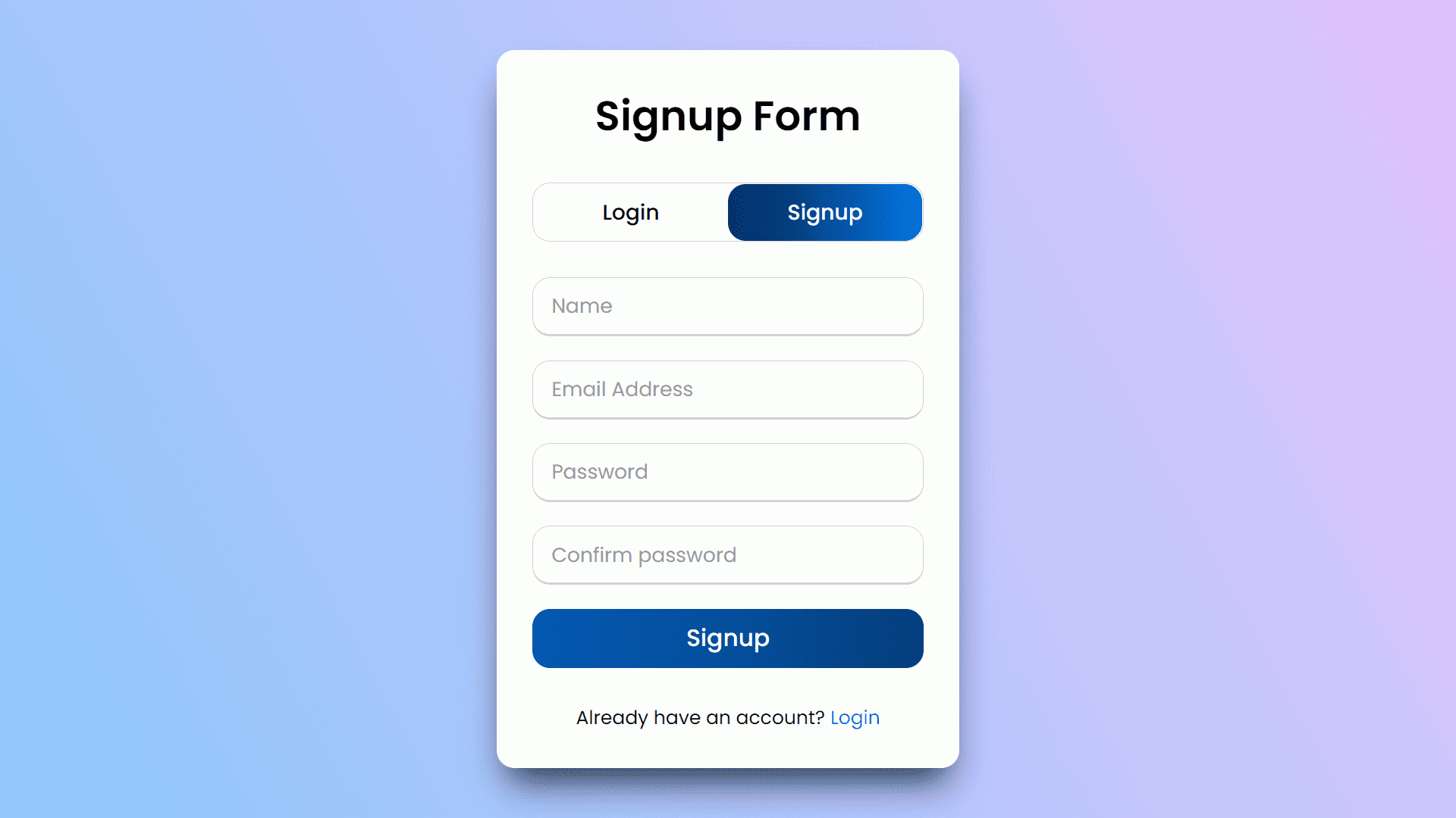 Login amp Signup form switcher with HTML and CSS Bytewebster