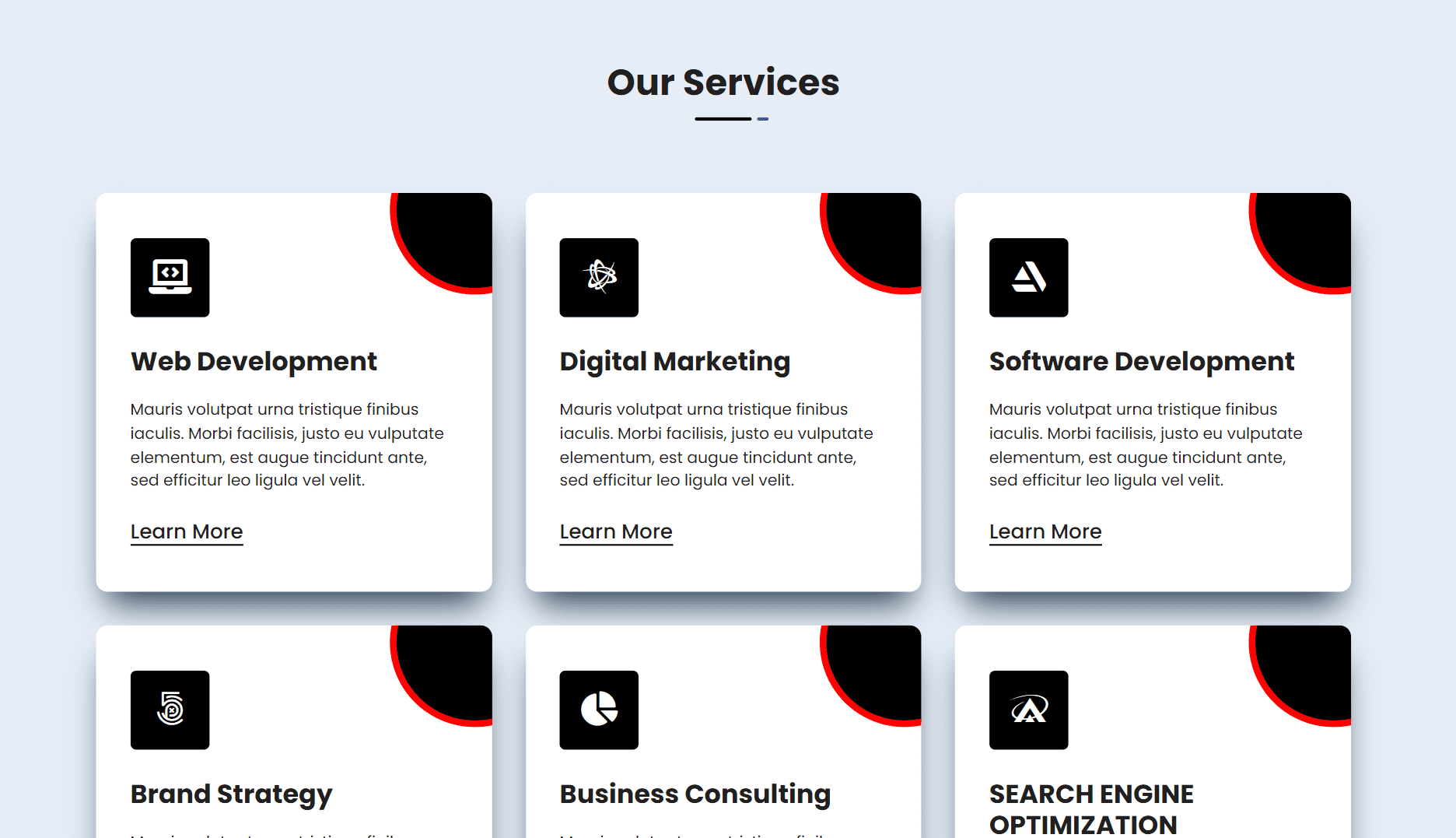 Our Services Section using CSS