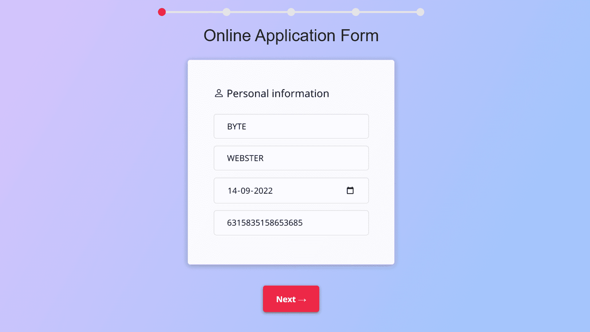 multi-step application form jquery